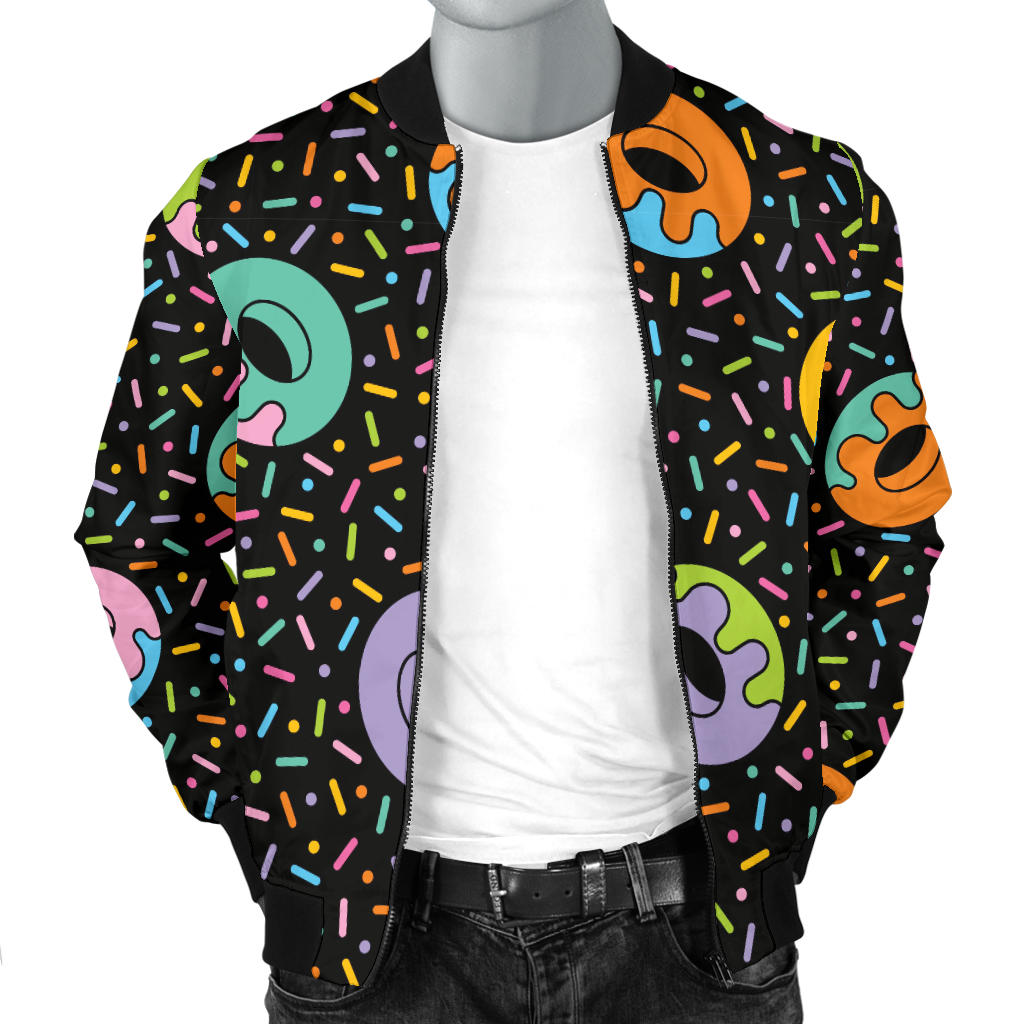 Donut Pattern Print Design DN012 Men Bomber Jacket