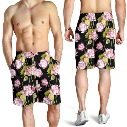 Water Lily Pattern Print Design WL06 Mens Shorts