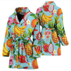 Tropical Fruits Pattern Print Design TF01 Women Bathrobe