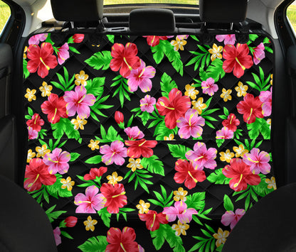 Pink Red Hibiscus Pattern Print Design HB023 Rear Dog  Seat Cover