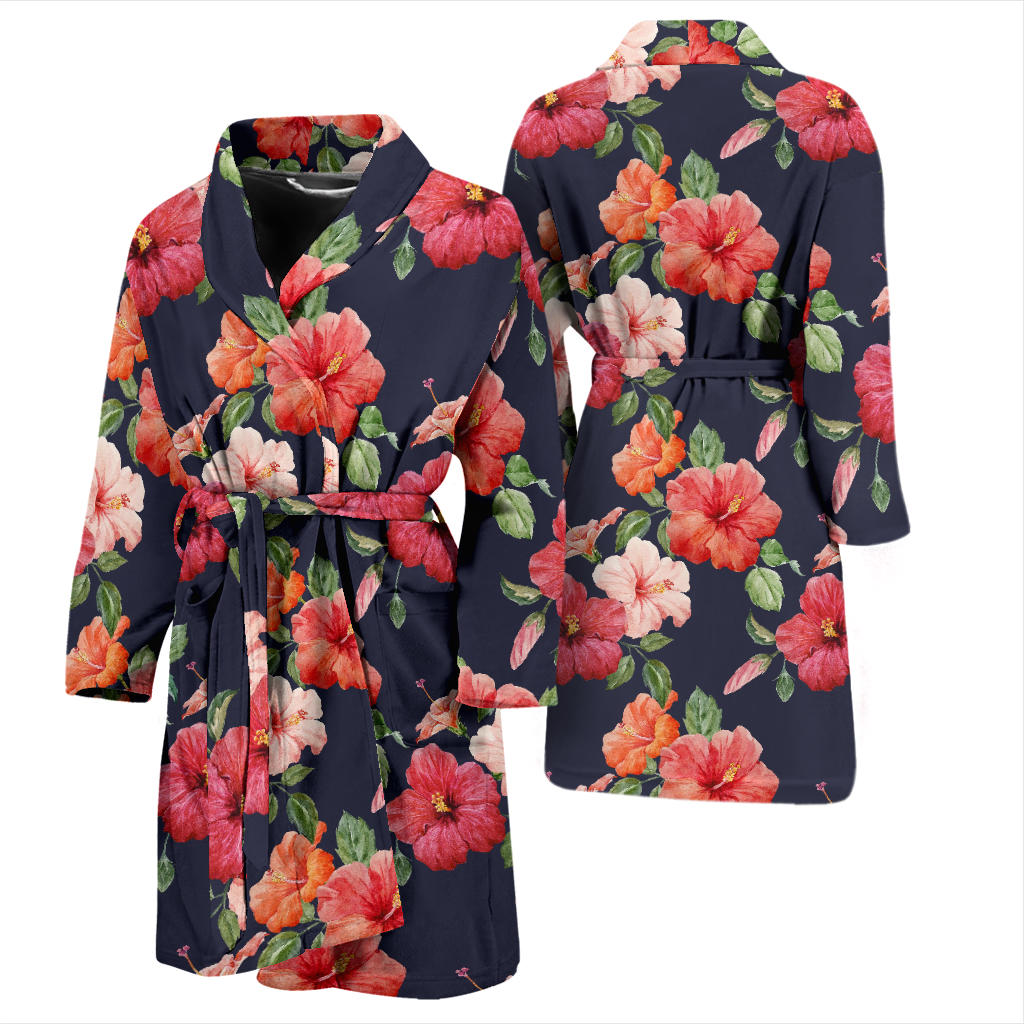 Tropical Flower Pattern Print Design TF020 Men Bathrobe