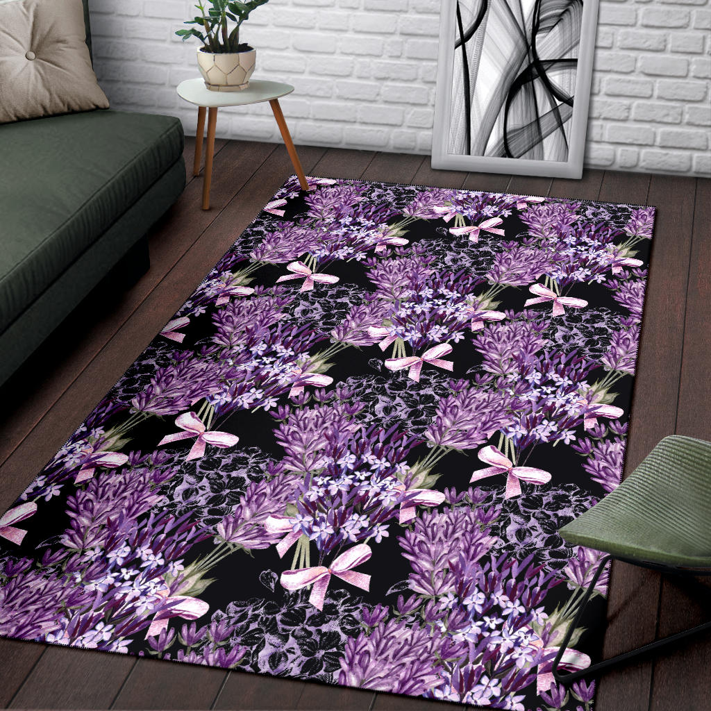 Lavender Pattern Print Design LV06 Area Rugs
