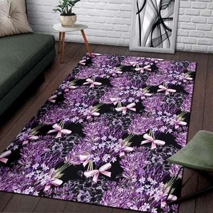 Lavender Pattern Print Design LV06 Area Rugs