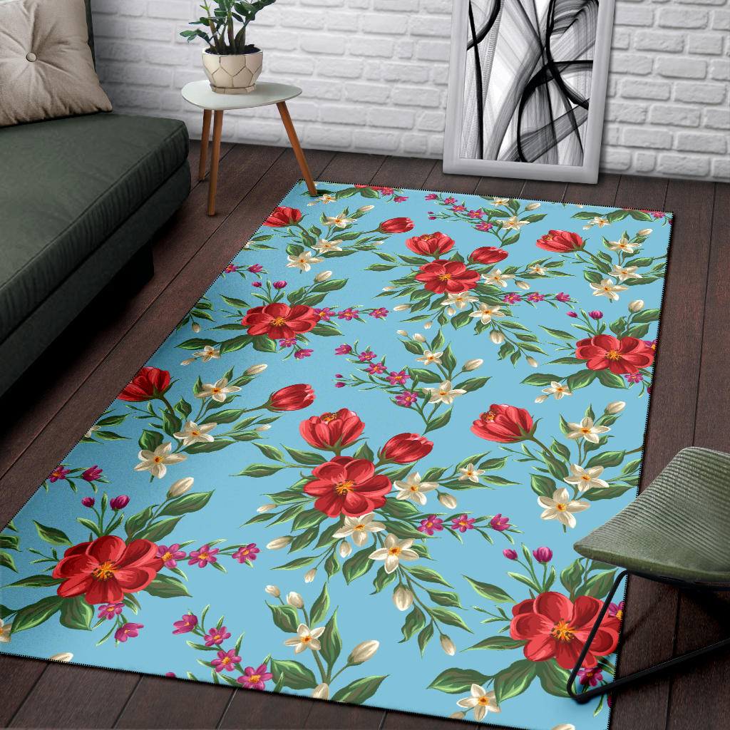 Summer Floral Pattern Print Design SF011 Area Rugs