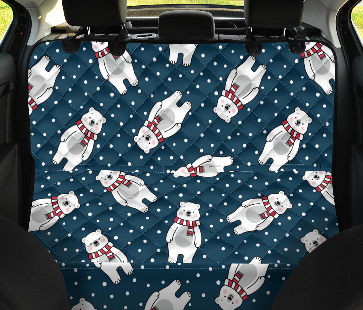 Polar Bear Pattern Print Design PB05 Rear Dog  Seat Cover
