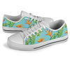 Bird Of Paradise Pattern Print Design BOP04 White Bottom Low Top Shoes