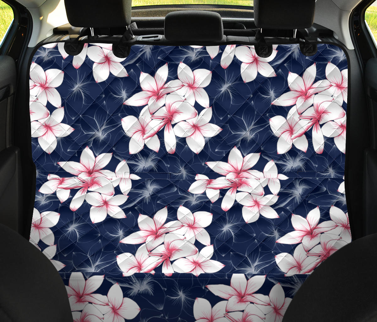 Plumeria Pattern Print Design PM017 Rear Dog  Seat Cover