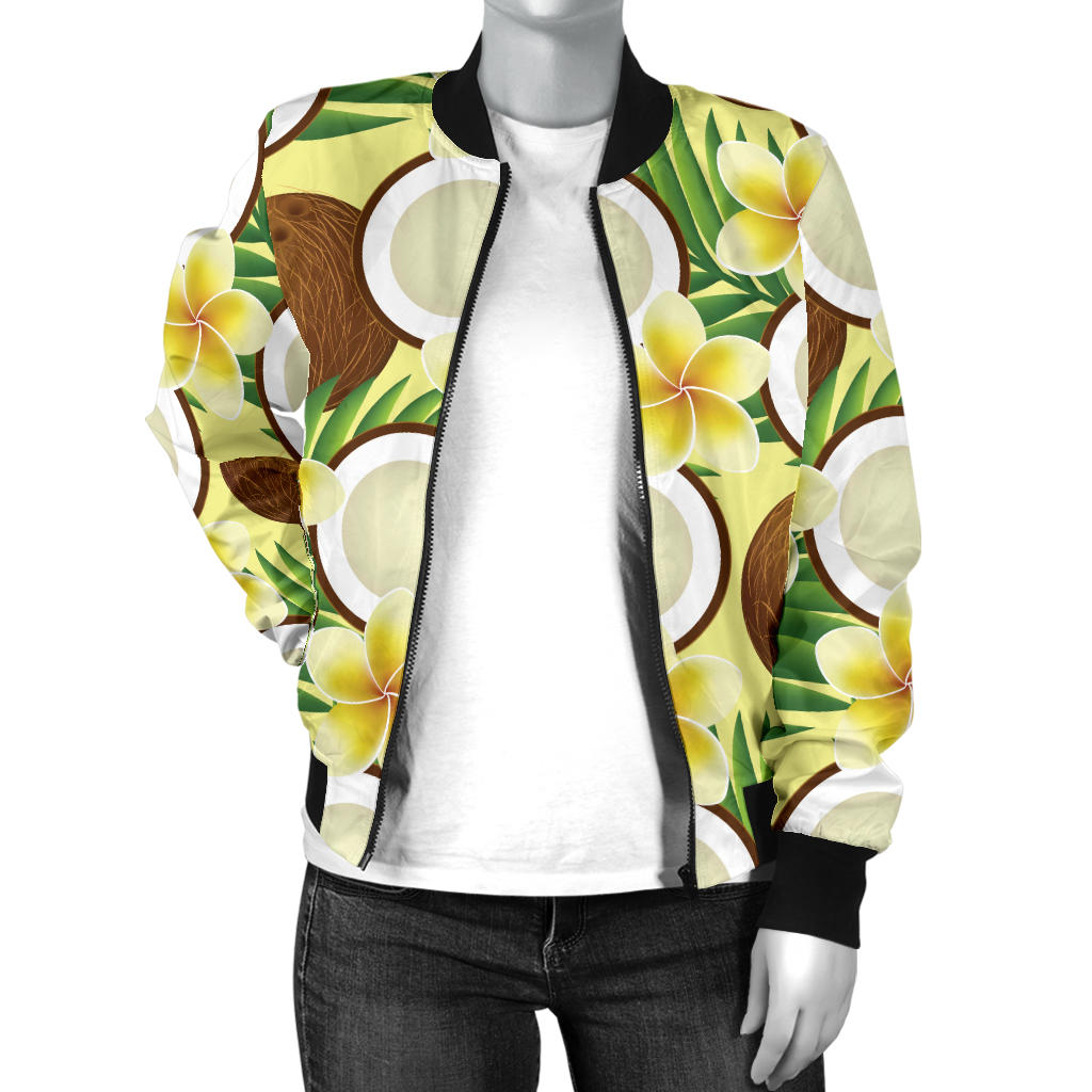 Coconut Pattern Print Design CN02 Women Bomber Jacket