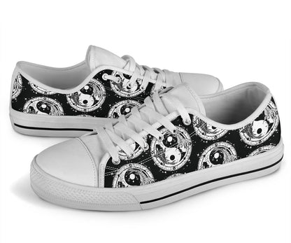 Yin Yang Koi Fish White Bottom Low Top Shoes