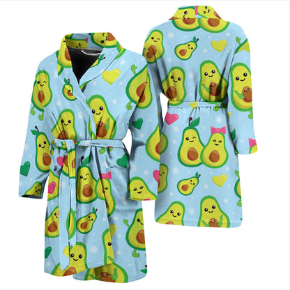 Avocado Pattern Print Design AC09 Men Bathrobe