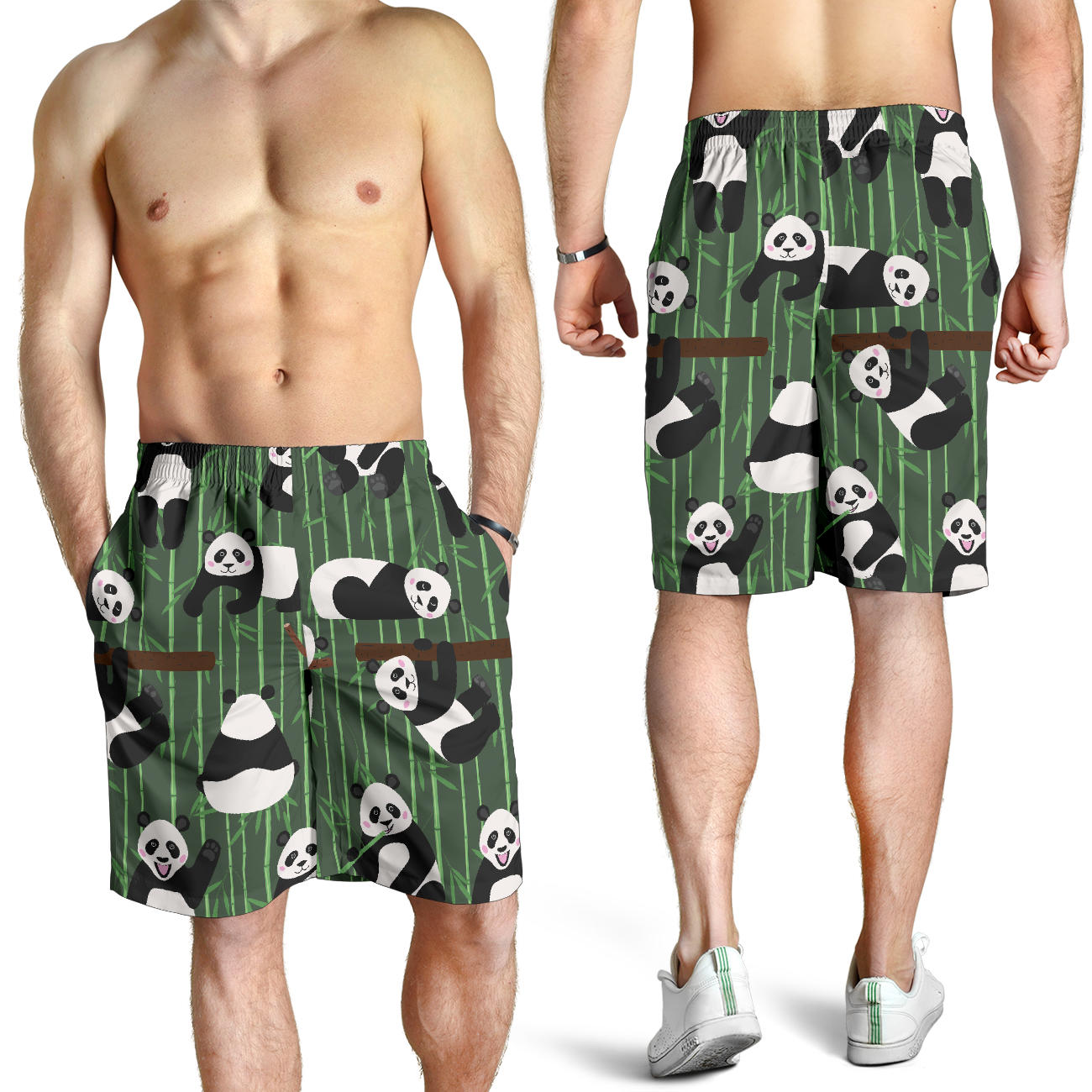 Panda Pattern Print Design A04 Mens Shorts