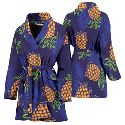 Pineapple Pattern Print Design PP02 Women Bathrobe