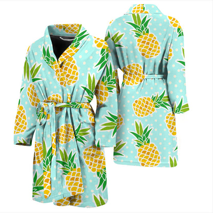 Pineapple Pattern Print Design PP01 Men Bathrobe