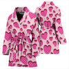 Heart Pink Pattern Print Design HE06 Women Bathrobe