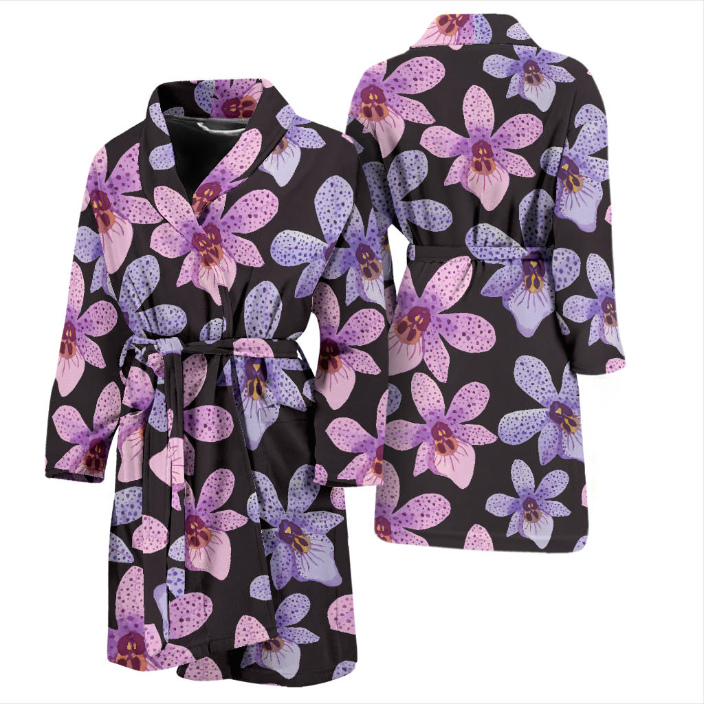 Orchid Pattern Print Design OR08 Men Bathrobe