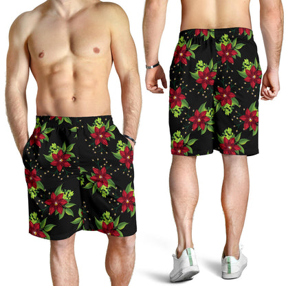 Poinsettia Pattern Print Design A01 Mens Shorts