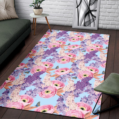 Lilac Pattern Print Design LI03 Area Rugs