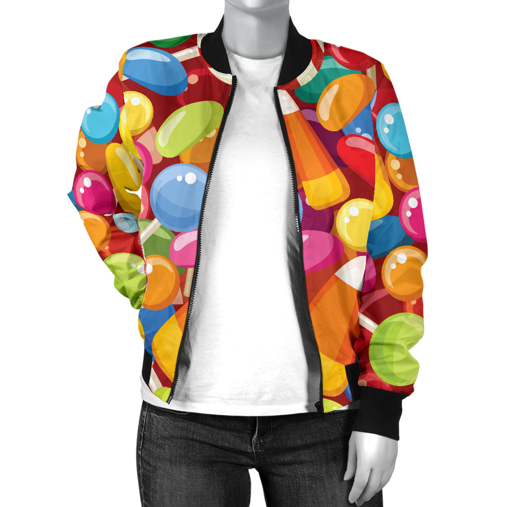 Candy Pattern Print Design 02 Women's Bomber Jacket