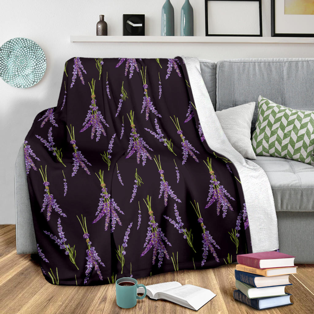 Lavender Pattern Print Design LV05 Fleece Blanket