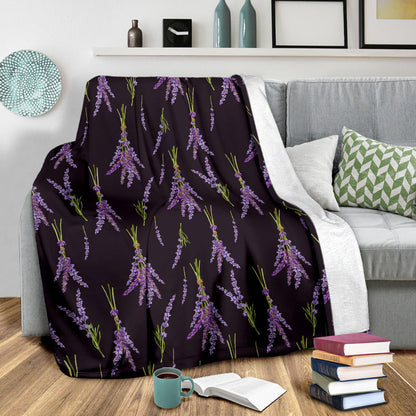 Lavender Pattern Print Design LV05 Fleece Blanket