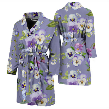 Pansy Pattern Print Design PS05 Men Bathrobe