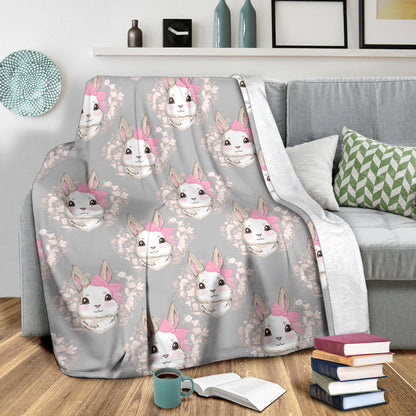 Rabbit Pattern Print Design RB07 Fleece Blanket