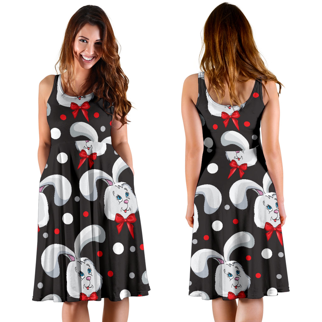 Rabbit Pattern Print Design RB012 Midi Dress