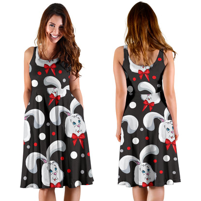 Rabbit Pattern Print Design RB012 Midi Dress