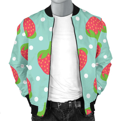 Strawberry Pattern Print Design SB06 Men Bomber Jacket