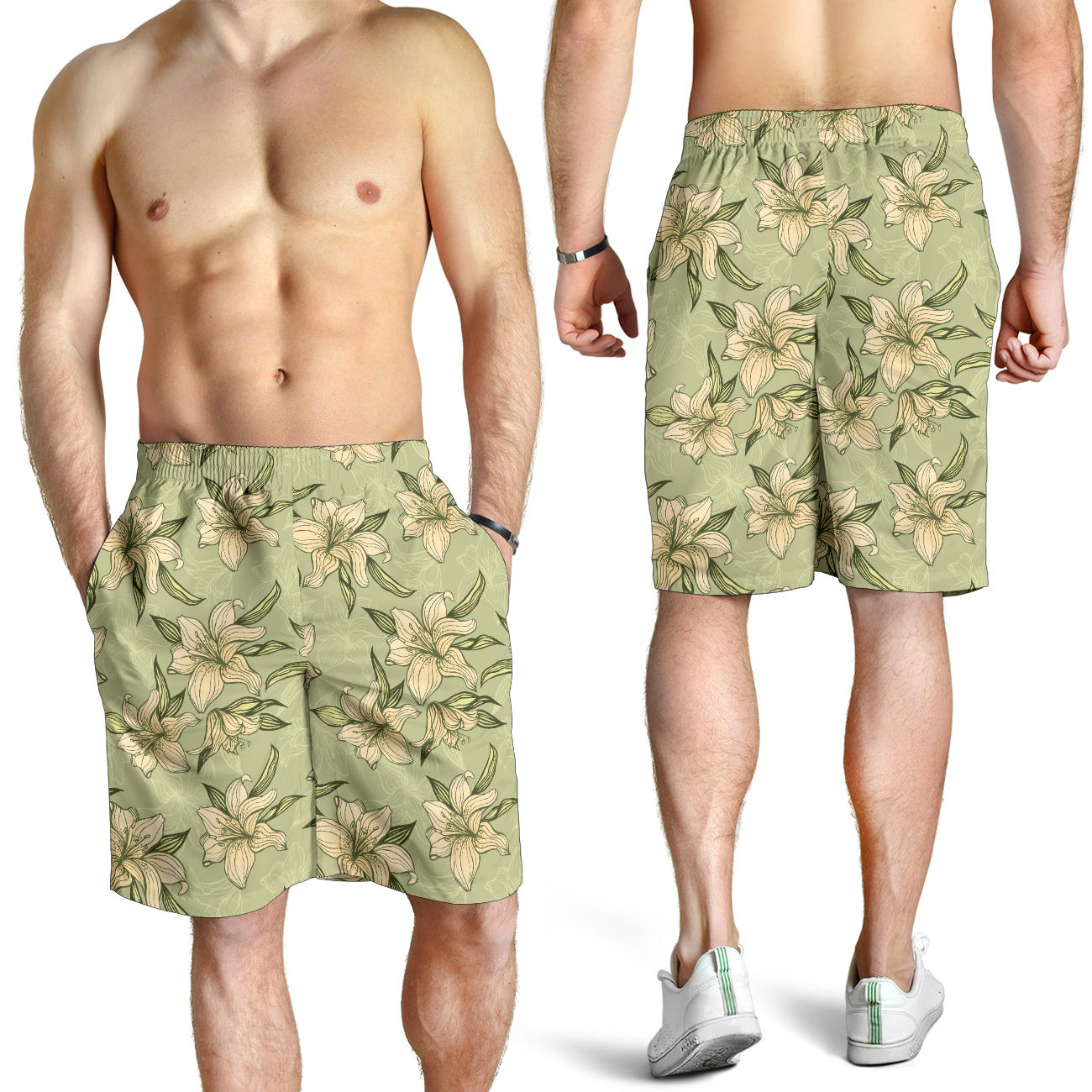 Lily Pattern Print Design LY06 Mens Shorts