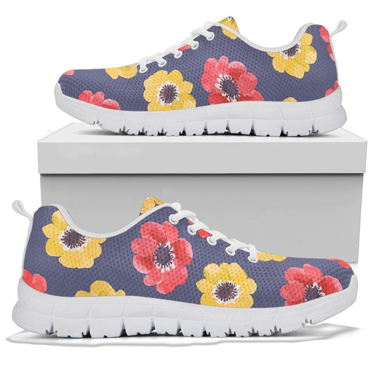 Anemone Pattern Print Design AM010 Sneakers White Bottom Shoes