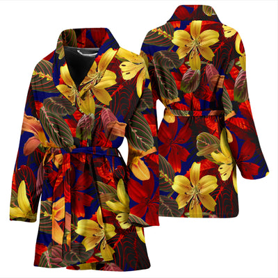 Lily Pattern Print Design LY014 Women Bathrobe