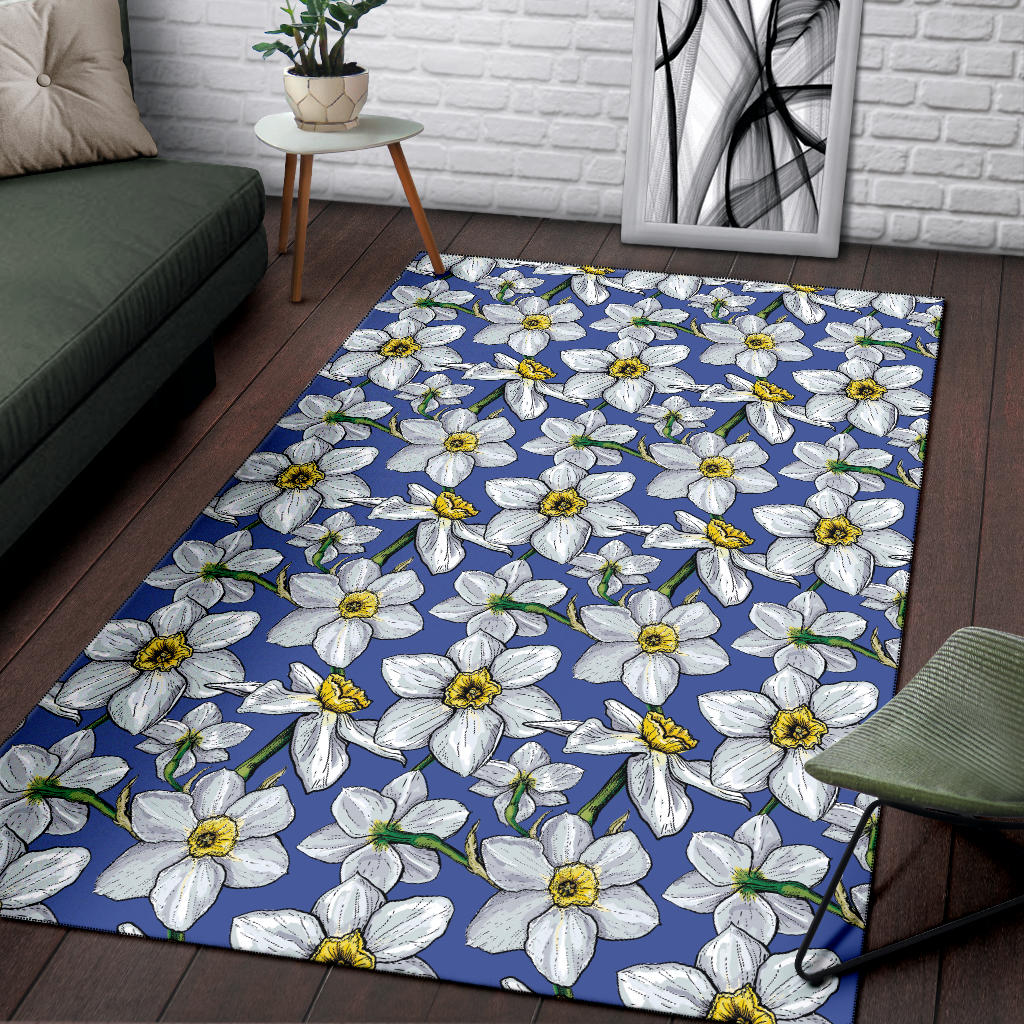 Daffodils Pattern Print Design DF08 Area Rugs