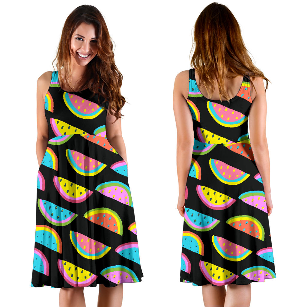 Watermelon Pattern Print Design WM08 Midi Dress