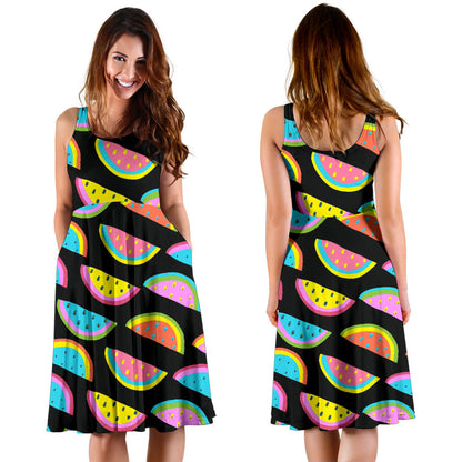 Watermelon Pattern Print Design WM08 Midi Dress