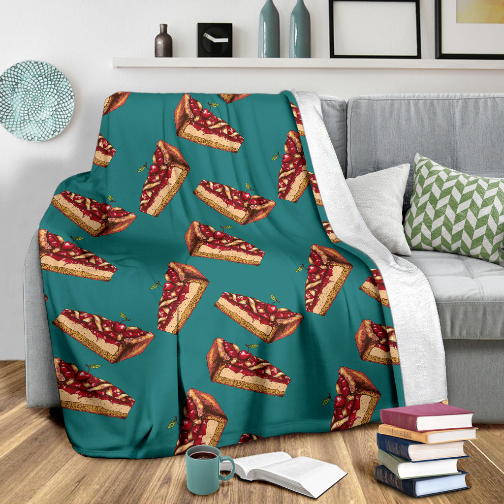 Cheesecake Cherry Pattern Print Design CK03 Fleece Blanket