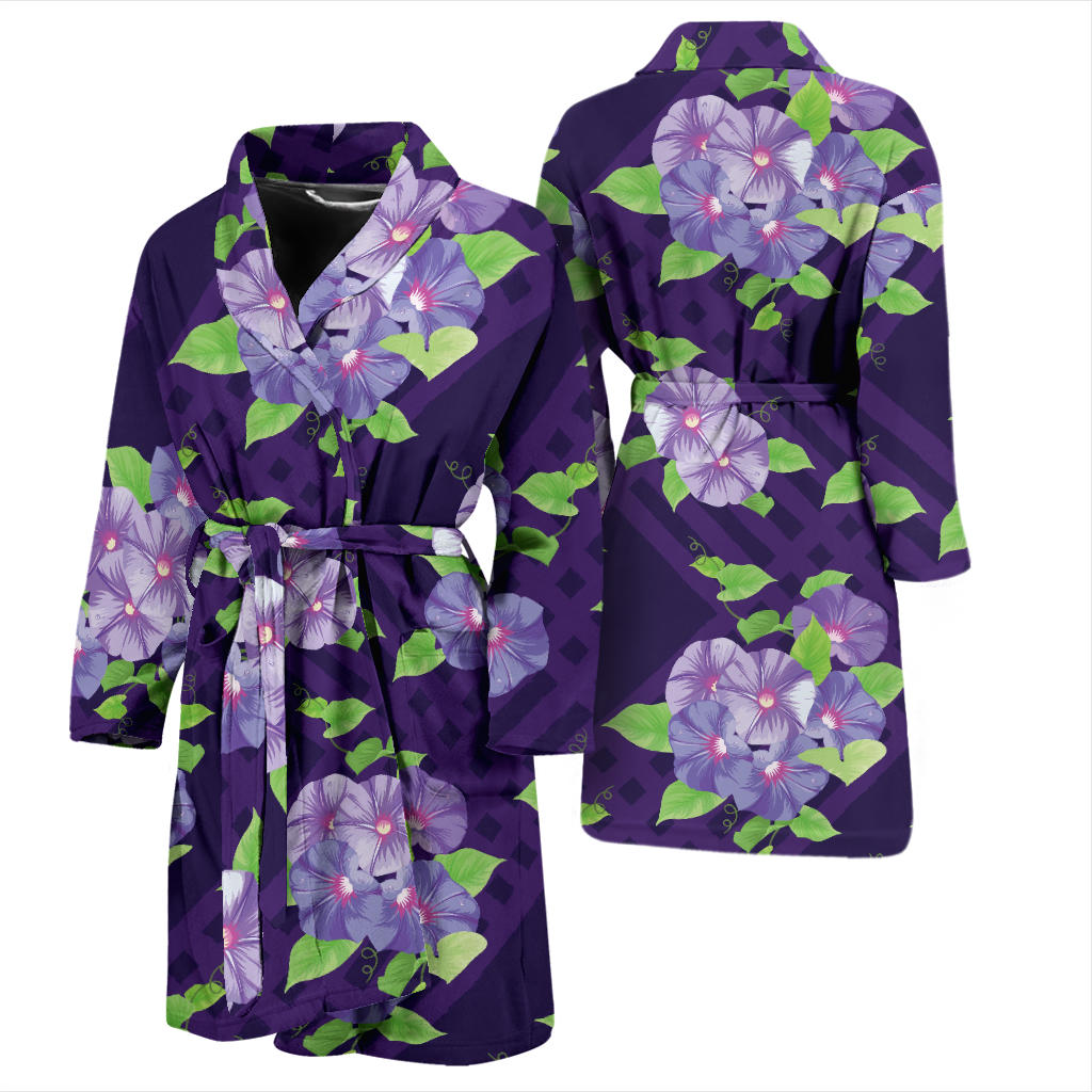 Morning Glory Pattern Print Design MG03 Men Bathrobe