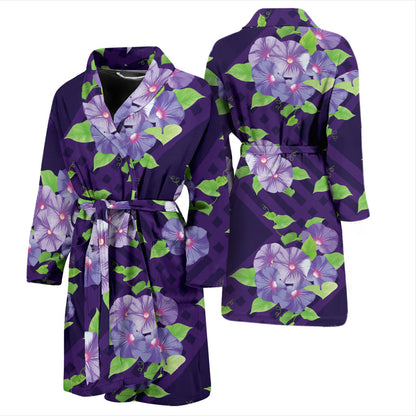 Morning Glory Pattern Print Design MG03 Men Bathrobe