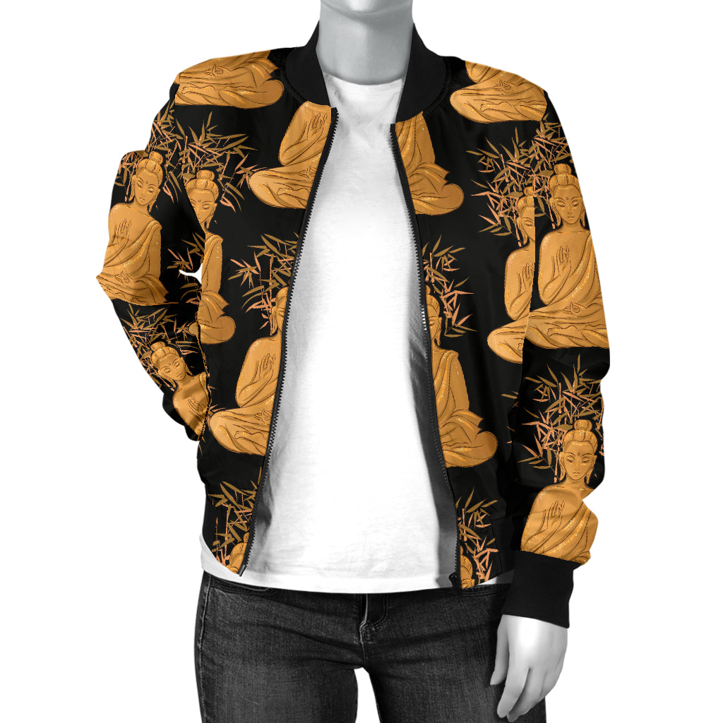 Buddha Pattern Print Design 01 Women's Bomber Jacket