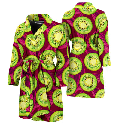 Kiwi Pattern Print Design KW05 Men Bathrobe