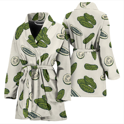 Cucumber Pattern Print Design CC05 Women Bathrobe