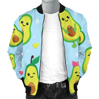 Avocado Pattern Print Design AC09 Men Bomber Jacket