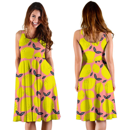Lemon Pattern Print Design LM03 Midi Dress