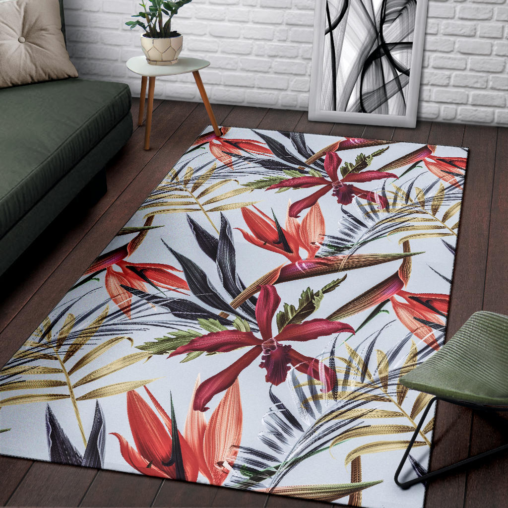 Tropical Flower Pattern Print Design TF021 Area Rugs