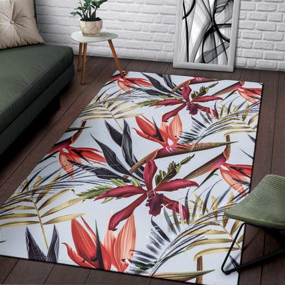 Tropical Flower Pattern Print Design TF021 Area Rugs