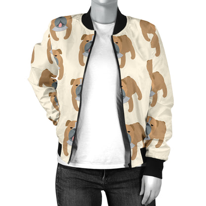 Bulldogs Pattern Print Design 01 Women's Bomber Jacket
