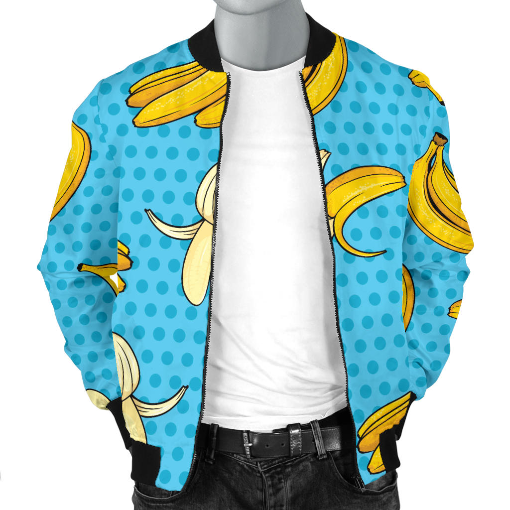 Banana Pattern Print Design BA08 Men Bomber Jacket