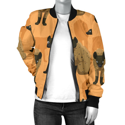Hyena Pattern Print Design 01 Women's Bomber Jacket