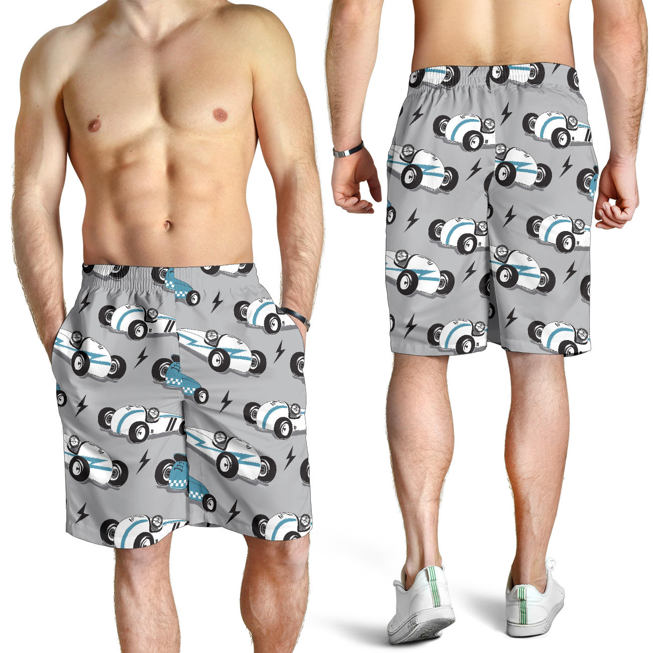 Racing Vintage Pattern Print Design A02 Mens Shorts