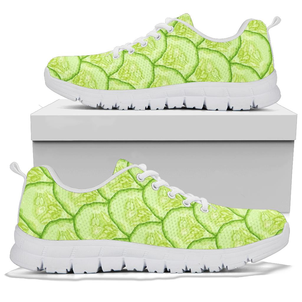 Cucumber Pattern Print Design CC04 Sneakers White Bottom Shoes